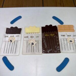 Vintage Diane Hair Lift Metal Pick Combs Set of 4 Made in Hong Kong